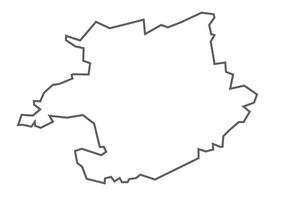 Betul District of Madhya Pradesh outline map on a white background vector