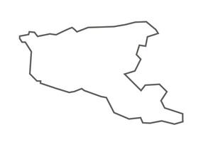 Barwani District of Madhya Pradesh outline map on a white background vector