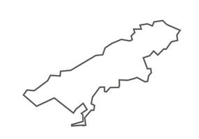 Morena District of Madhya Pradesh outline map on a white background vector