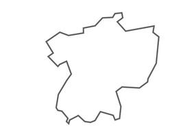Jhabua District of Madhya Pradesh outline map on a white background vector