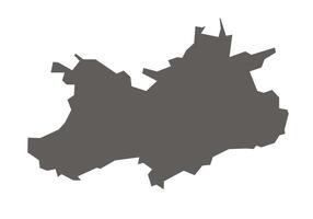 Raisen District map highlited in Madhya Pradesh state map vector