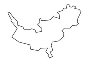 Anuppur District of Madhya Pradesh outline map on a white background vector