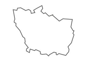 Rajgarh District of Madhya Pradesh outline map on a white background vector
