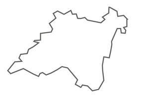 Balaghat District of Madhya Pradesh outline map on a white background vector