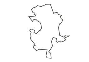 Guna District M of Madhya Pradesh outline map on a white background vector