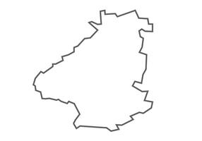 Singrauli District of Madhya Pradesh outline map on a white background vector