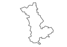 Shahdol District of Madhya Pradesh outline map on a white background vector