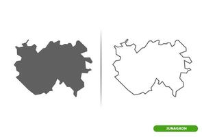 Junagadh District of Gujarat State map. vector