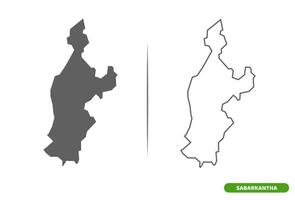 Sabarkantha District of Gujarat State map. vector