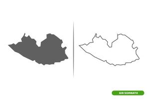 Gir Somnath District of Gujarat State map. vector