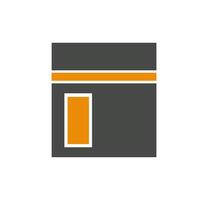 Modern Kaaba Makkah White Background Islamic Icon vector