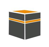 Minimalist Kaaba Makkah Illustration Icon Design vector
