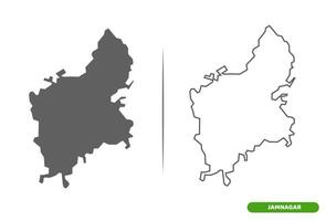 Jamnagar District of Gujarat State map. vector