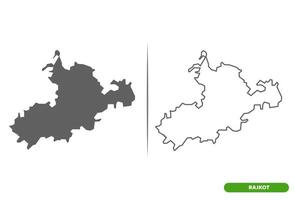 Rajkot District of Gujarat State map. vector