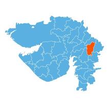 Panchmahal District Highlighted on Gujarat State Map, India vector