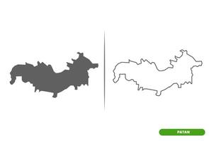 Petan District of Gujarat State map. vector