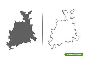 Surendranagar District of Gujarat State map vector