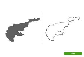 Tapi District of Gujarat State map vector