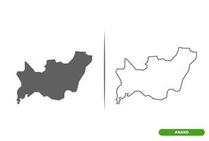 AnandKheda District of Gujarat State map. vector