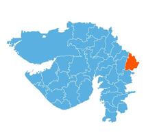 Dahod District Highlighted on Gujarat State Map, India vector