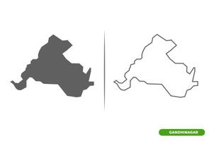 Gandhinagar District of Gujarat State map. vector