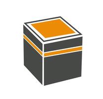 Flat Design Kaaba Icon Makkah Holy Site vector