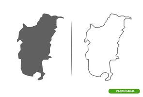 Panchmahal District of Gujarat State map. vector