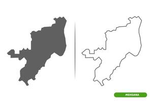 Mehsana District of Gujarat State map. vector