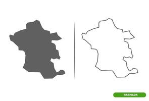 Narmada District of Gujarat State map. vector