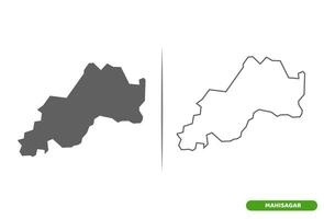 Mahisagar District of Gujarat State map. vector