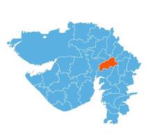 Kheda District Highlighted on Gujarat State Map, India vector