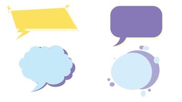 Colorful Flat Speech Bubbles Set for Comic, Chat, and Message Design vector