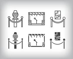 Vase, precious painting and scene drawing icon design. Simple linear and flat artistic art icon set. vector