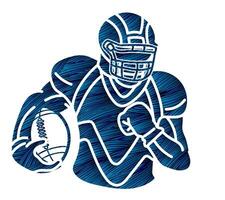 American Football Player Running vector
