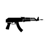 Ak47 Gun silhouette isolated on white background vector