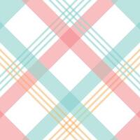 Pastel Plaid Fabric Pattern Soft Color Check Design vector