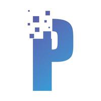 Initial letter alphabet pixel style icon design vector