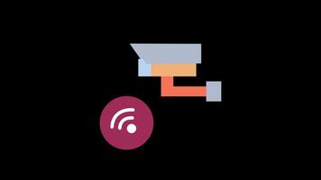 smart security camera icon animation video