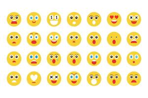 Flat Design Emoji Set with Bold Colors vector