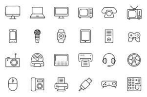 Line Icons of Digital Devices and Electronics vector