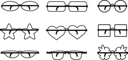 Set of Unique Eyeglasses with Creative Lens Shapes vector