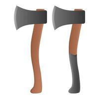 Sharp Wooden Handle Axe. Simple Axe Icon. Iron Axe on White Background. vector