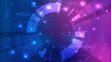 Digital communication cyber cloud network vision. Technology blue light background vector