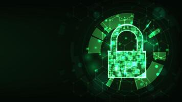 Futuristic technology abstract digital security green background vector