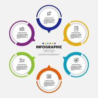 Infographic circle template diagrame. Business concept 5 step for presentation vector