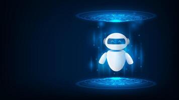 Technology chatbot assistant with tech circuit. Artificial intelligence help service for business data. vector