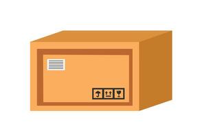 Industrial package box. Cardboard illustration. Corrugated boxes. Fragile. vector