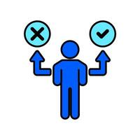 Icon a decision making, isolated against a clean background. vector
