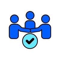 Icon a teamwork, isolated against a clean background. vector