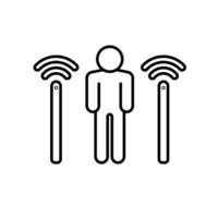 Icon a detector, isolated against a clean background. vector